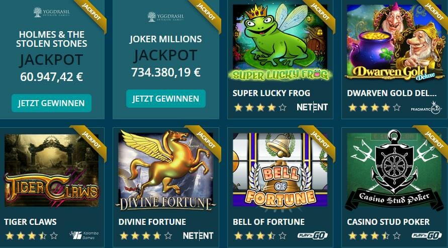 Platin Casino Jackpot Spiele